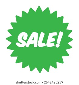 Editable SALE Label Vector, Green Splash Tag for Discounts.