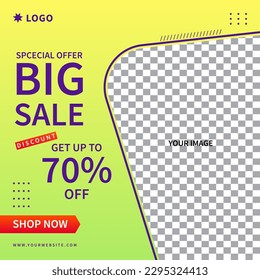 editable sale square banner template vector design suitable for social media post, story and website ads