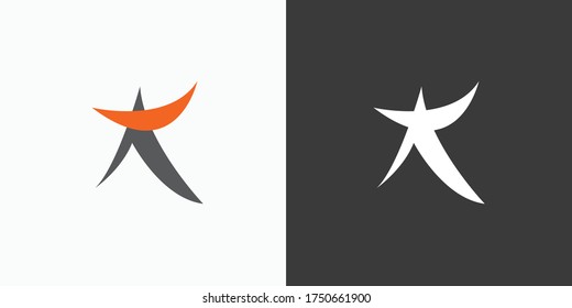 Editable samurai logo design letter A vector