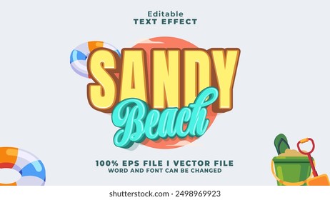 editable sandy beach text effect.typhography logo
