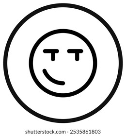 Icono de Vector de cara sarcástica y sonriente editable. Parte de una gran familia de iconos. Perfecto para interfaces de Web y App, presentaciones, infografías, etc