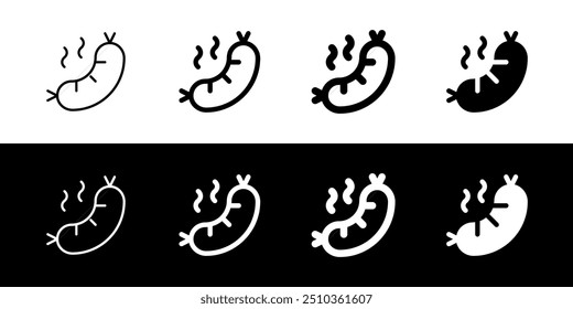 Salsicha editável, ícone do vetor do cachorro-quente. Parte de uma grande família de conjuntos de ícones. Perfeito para interfaces web e app, apresentações, infográficos, etc