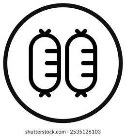 Ícone vetorial de salsichas editável. Parte de uma grande família de conjuntos de ícones. Perfeito para interfaces web e app, apresentações, infográficos, etc