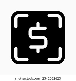 Análisis editable a pagar, icono vectorial de ganancia de destino. Parte de una familia de iconos grandes. Finanzas, negocios, inversión, contabilidad. Perfecto para interfaces web y de aplicaciones, presentaciones, infografías, etc