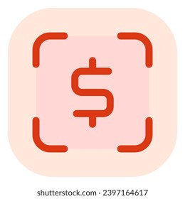 Bearbeitbarer Scan zu bezahlen, Ziel-Gewinn-Vektorsymbol. Teil einer großen Icon-Set-Familie. Finanzen, Wirtschaft, Investitionen, Rechnungswesen. Perfekt für Web- und App-Schnittstellen, Präsentationen, Infografiken usw.