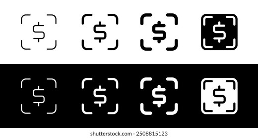 Escaneo editable para pagar, icono de Vector de ganancias objetivo. Parte de una gran familia de iconos. Finanzas, negocios, inversiones, contabilidad. Perfecto para interfaces de Web y App, presentaciones, infografías, etc