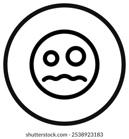 Icono de Vector de emoticono de expresión de cara asustada editable. Parte de una gran familia de iconos. Parte de una gran familia de iconos. Perfecto para interfaces de Web y App, presentaciones, infografías, etc