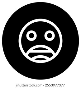 Editable scared, shocked, petrified face vector icon. Part of a big icon set family. Perfect for web and app interfaces, presentations, infographics, etc