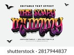 Editable the scary mummy vector text effect. with modern style design