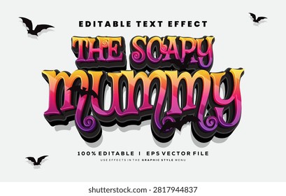 Editable the scary mummy vector text effect. with modern style design
