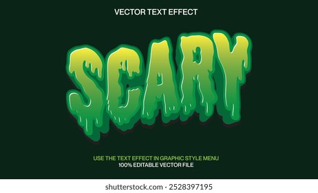 Editable Scary Text Effect, Graphic Style Effect, Vector