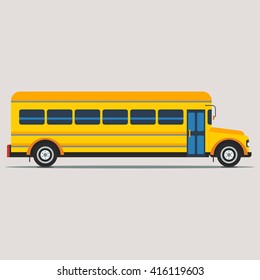 Editable School Bus Vector Illustration for Web or Printed Education Related Design Project