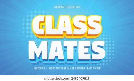 Editable school theme text effect template