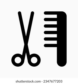 Editable scissors and comb, grooming vector icon. Veterinary, animal, pet care, pet shop. Part of a big icon set family. Perfect for web and app interfaces, presentations, infographics, etc