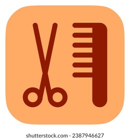 Editable scissors and comb, grooming vector icon. Veterinary, animal, pet care, pet shop. Part of a big icon set family. Perfect for web and app interfaces, presentations, infographics, etc