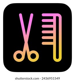Editable scissors and comb, grooming vector icon. Veterinary, animal, pet care, pet shop. Part of a big icon set family. Perfect for web and app interfaces, presentations, infographics, etc