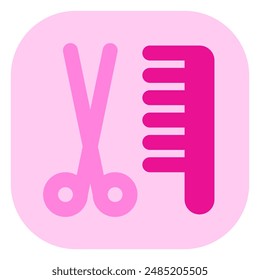 Editable scissors and comb, grooming vector icon. Veterinary, animal, pet care, pet shop. Part of a big icon set family. Perfect for web and app interfaces, presentations, infographics, etc