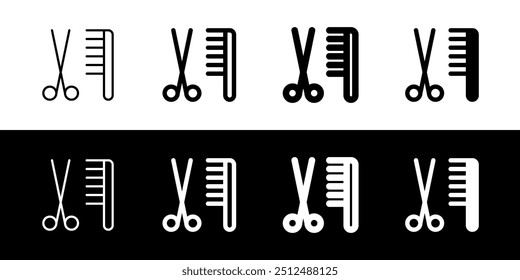 Editable scissors and comb, grooming vector icon. Veterinary, animal, pet care, pet shop. Part of a big icon set family. Perfect for web and app interfaces, presentations, infographics, etc