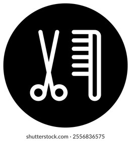 Editable scissors and comb, grooming vector icon. Veterinary, animal, pet care, pet shop. Part of a big icon set family. Perfect for web and app interfaces, presentations, infographics, etc