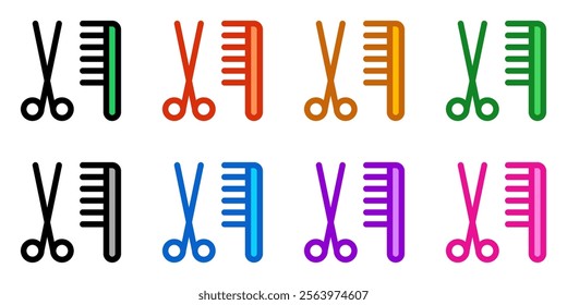 Editable scissors and comb, grooming vector icon. Veterinary, animal, pet care, pet shop. Part of a big icon set family. Perfect for web and app interfaces, presentations, infographics, etc