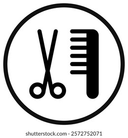 Editable scissors and comb, grooming vector icon. Veterinary, animal, pet care, pet shop. Part of a big icon set family. Perfect for web and app interfaces, presentations, infographics, etc