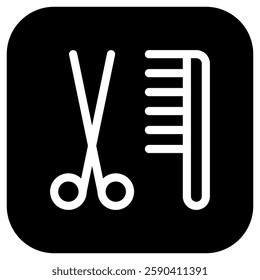 Editable scissors and comb, grooming vector icon. Veterinary, animal, pet care, pet shop. Part of a big icon set family. Perfect for web and app interfaces, presentations, infographics, etc