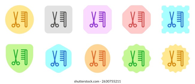 Editable scissors and comb, grooming vector icon. Veterinary, animal, pet care, pet shop. Part of a big icon set family. Perfect for web and app interfaces, presentations, infographics, etc