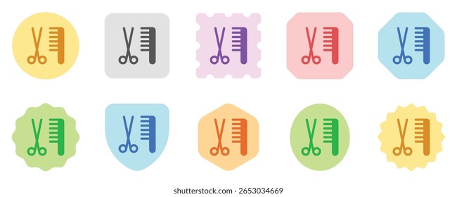 Editable scissors and comb, grooming vector icon. Veterinary, animal, pet care, pet shop. Part of a big icon set family. Perfect for web and app interfaces, presentations, infographics, etc