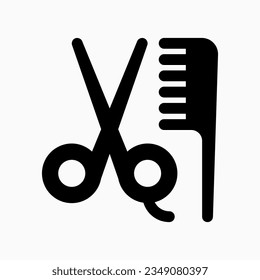 Editable scissors and comb vector icon. Barbershop, lifestyle, grooming. Part of a big icon set family. Perfect for web and app interfaces, presentations, infographics, etc