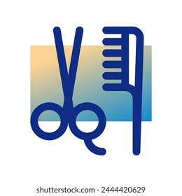Editable scissors and comb vector icon. Barbershop, lifestyle, grooming. Part of a big icon set family. Perfect for web and app interfaces, presentations, infographics, etc