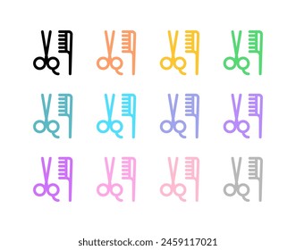 Editable scissors and comb vector icon. Barbershop, lifestyle, grooming. Part of a big icon set family. Perfect for web and app interfaces, presentations, infographics, etc