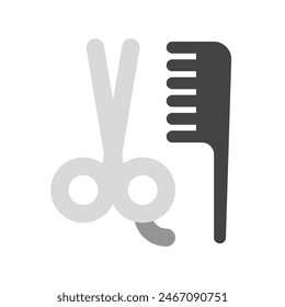 Editable scissors and comb vector icon. Barbershop, lifestyle, grooming. Part of a big icon set family. Perfect for web and app interfaces, presentations, infographics, etc