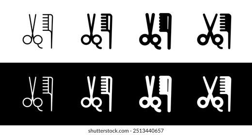 Editable scissors and comb vector icon. Barbershop, lifestyle, grooming. Part of a big icon set family. Perfect for web and app interfaces, presentations, infographics, etc