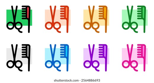 Editable scissors and comb vector icon. Barbershop, lifestyle, grooming. Part of a big icon set family. Perfect for web and app interfaces, presentations, infographics, etc