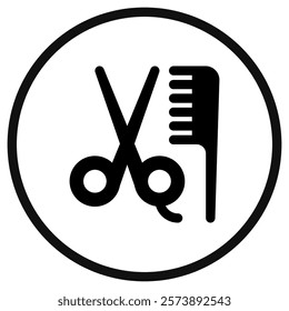 Editable scissors and comb vector icon. Barbershop, lifestyle, grooming. Part of a big icon set family. Perfect for web and app interfaces, presentations, infographics, etc