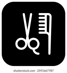 Editable scissors and comb vector icon. Barbershop, lifestyle, grooming. Part of a big icon set family. Perfect for web and app interfaces, presentations, infographics, etc