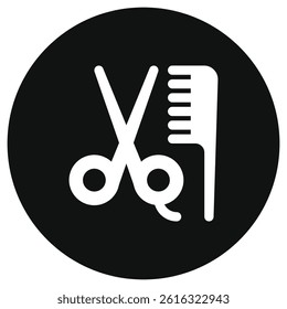 Editable scissors and comb vector icon. Barbershop, lifestyle, grooming. Part of a big icon set family. Perfect for web and app interfaces, presentations, infographics, etc
