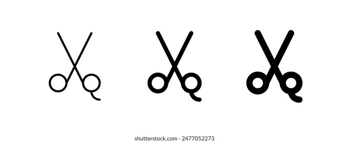 Editierbares Scheren-Vektorgrafik-Symbol. Friseur, Lifestyle, Pflege. Teil einer großen Icon-Set-Familie. Ideal für Web- und App-Interfaces, Präsentationen, Infografiken usw