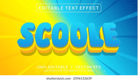 editable scoole vector text effect with modern style design