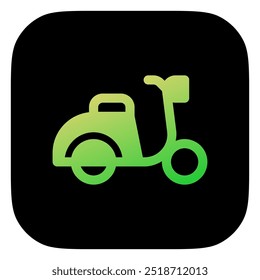 Ícone de vetor de scooter editável. Veículos, transporte, viagens. Parte de uma grande família de conjuntos de ícones. Perfeito para interfaces web e app, apresentações, infográficos, etc