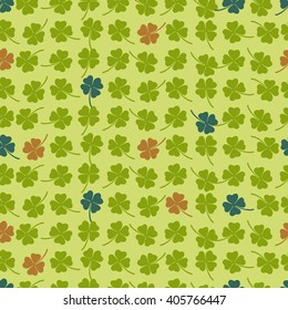 editable seamless pattern with four-leaf clover