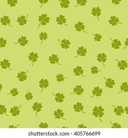 editable seamless pattern with four-leaf clover