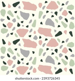 Editable Seamless Pink and Sage Terrazzo Pattern Ideal for Printables