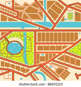 Editable seamless tile of a generic city map