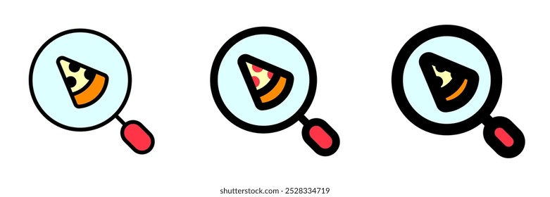 Editable search for food, pizza vector icon. Part of a big icon set family. Perfect for web and app interfaces, presentations, infographics, etc