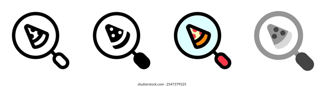 Editable search for food, pizza vector icon. Part of a big icon set family. Perfect for web and app interfaces, presentations, infographics, etc