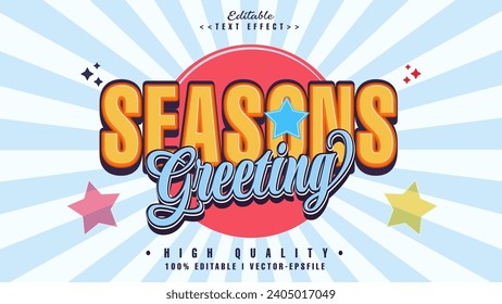 editable seasons greeting banner  text effect.typhography logo
