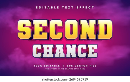 efeito de texto vetorial de segunda chance editável com estilo moderno