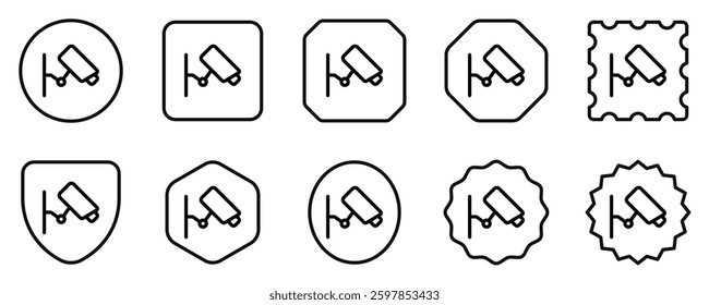 Editable security camera, CCTV vector icon. Property, real estate, construction, mortgage, interiors. Part of a big icon family. Perfect for web and app interfaces, presentations, infographics, etc