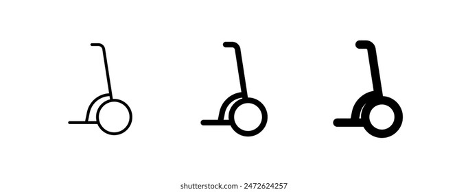 Icono de Vector de scooter segway editable. Vehículos, transporte, viajes. Parte de una gran familia de iconos. Perfecto para interfaces de Web y App, presentaciones, infografías, etc